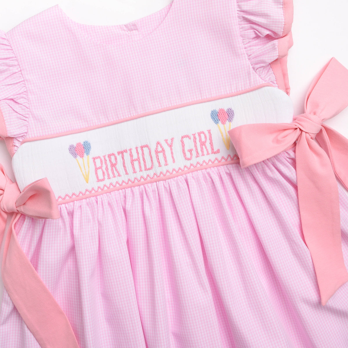 Birthday Girl Smocked Dress, Pink – Stitchy Fish
