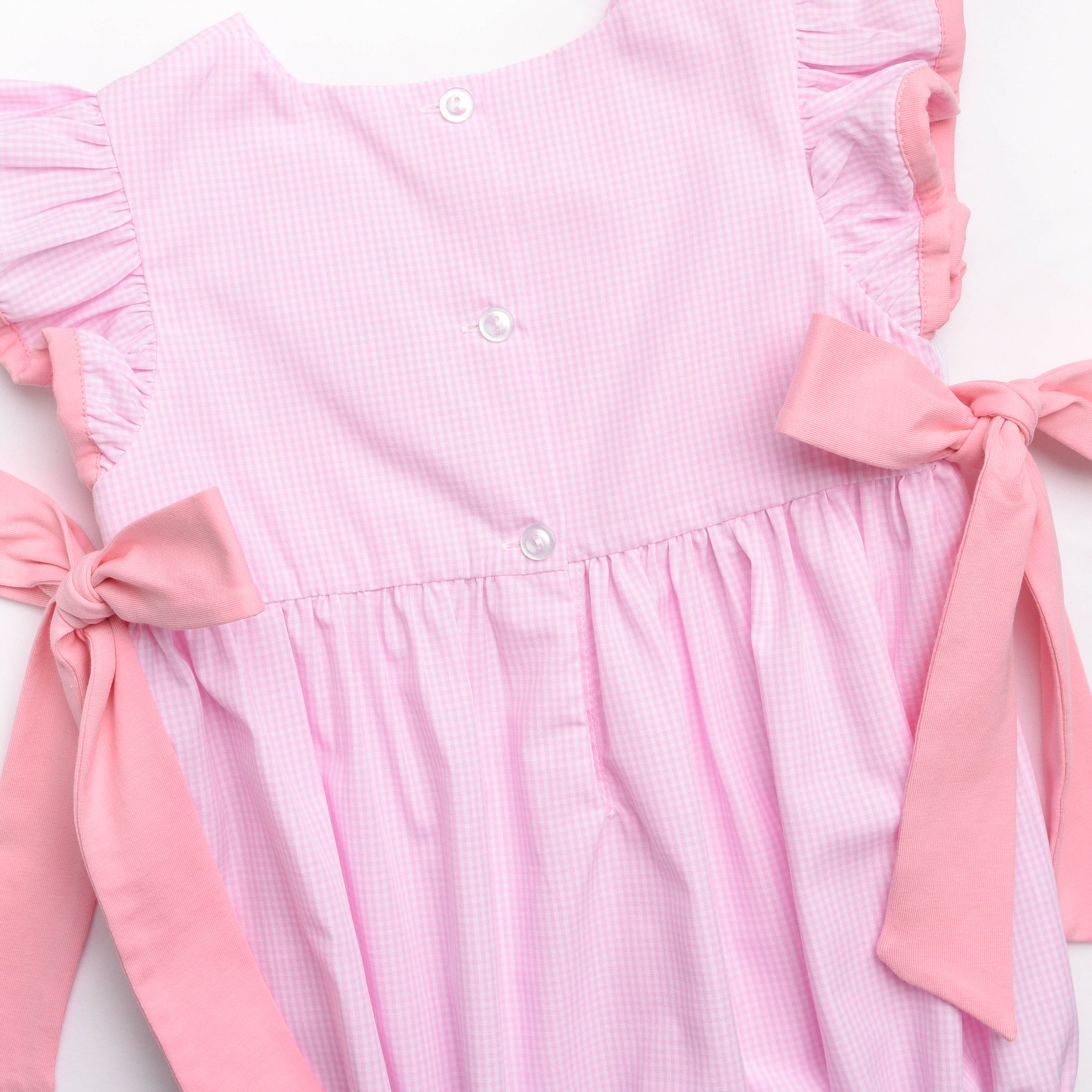 Girl's Birthday Girl Smocked Side Tie Bubble in Pink size 3T | Stitchy Fish Girl's Birthday Girl Smocked Side Tie Bubble in Pink size 3T | Stitchy Fish