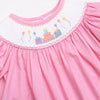 Birthday Cake Smocked Bishop Dress, Pink