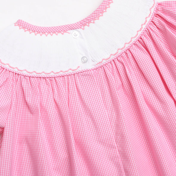 Birthday Cake Smocked Bishop Dress, Pink