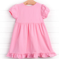 Melon Smiles Applique Dress, Pink