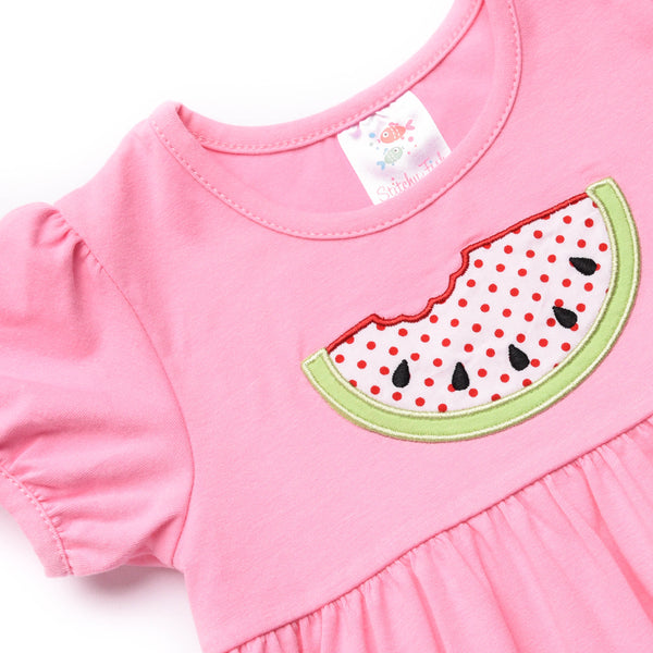 Melon Smiles Applique Dress, Pink