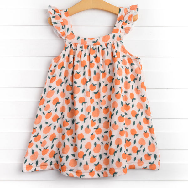 Perfectly Peachy Muslin Dress, Orange