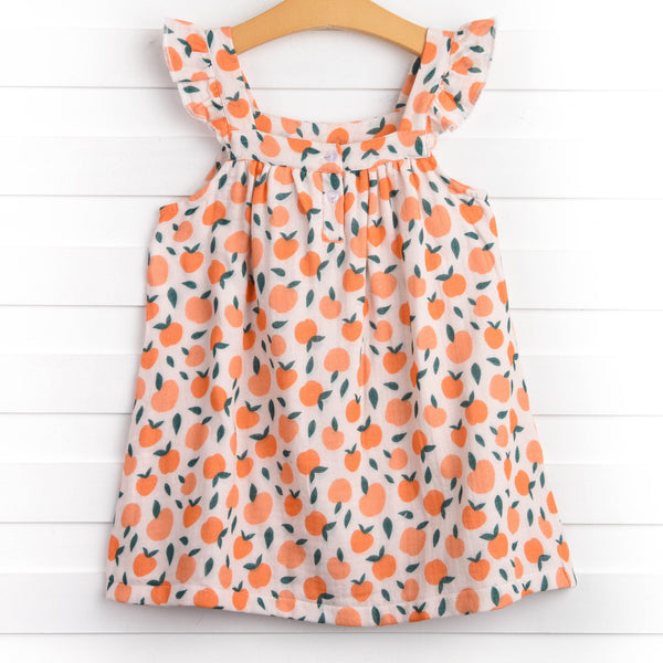 Perfectly Peachy Muslin Dress, Orange
