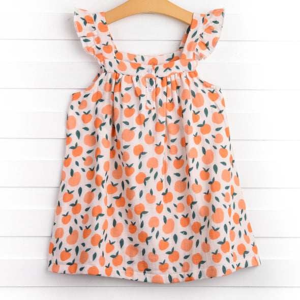 Perfectly Peachy Muslin Dress, Orange