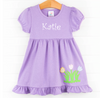 Tulip Trio Applique Dress, Purple