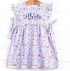 Red, White and Bloom Dress, Blue