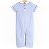 Addison Romper, Blue Mini Gingham