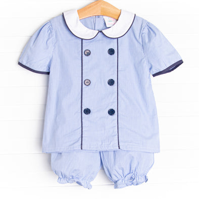 Addison Bloomer Set, Blue Mini Gingham