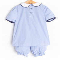 Addison Bloomer Set, Blue Mini Gingham