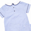 Addison Romper, Blue Mini Gingham