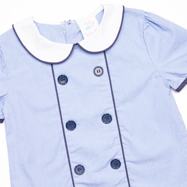 Addison Bloomer Set, Blue Mini Gingham