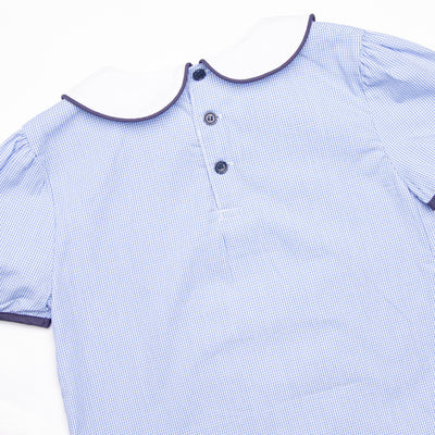Addison Bloomer Set, Blue Mini Gingham