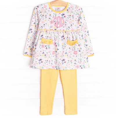 Sunny Blooms Legging Set, Yellow