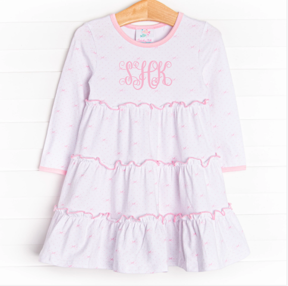 Bountiful Bows Twirl Dress, Pink