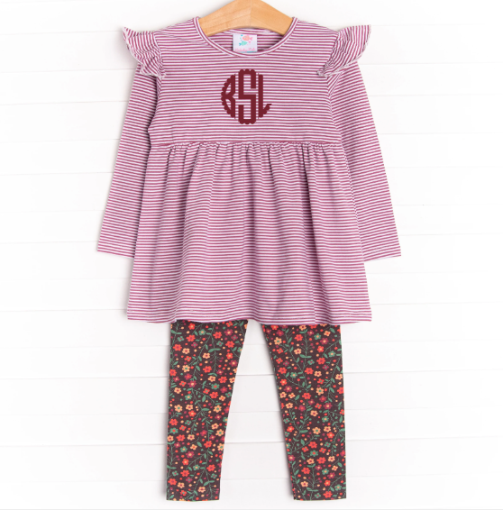 Botanical Beauty Legging Set, Red
