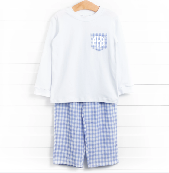 Benji Pant Set, Blue Check