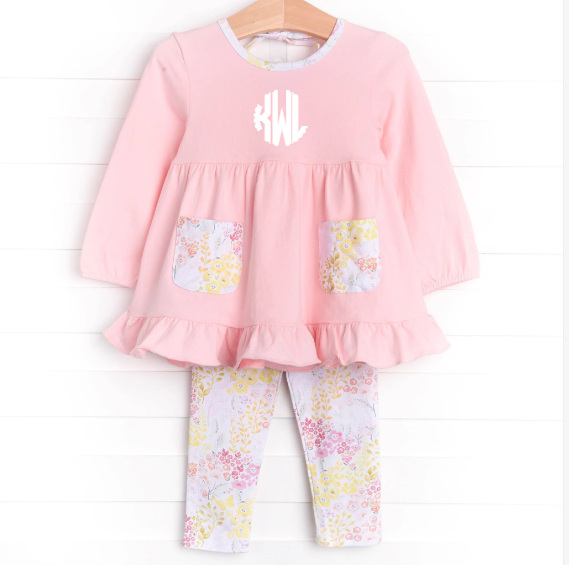 Beautiful Blooms Legging Set, Pink