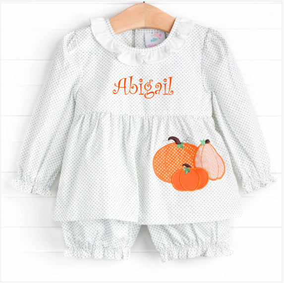 Pumpkin Princess Applique Bloomer Set