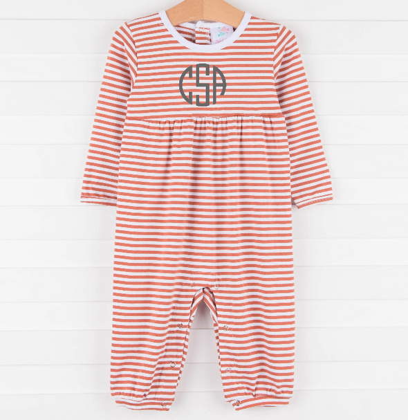 Charles Romper, Orange Stripe