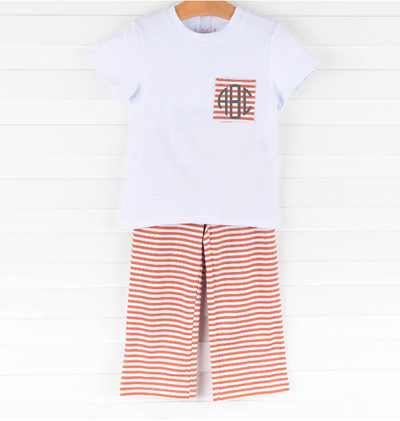 Charles Pant Set, Orange Stripe