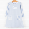 Claire Dress, Periwinkle Stripe