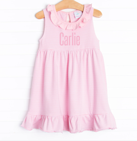 Carlie Dress, Bubblegum Pink Stripe