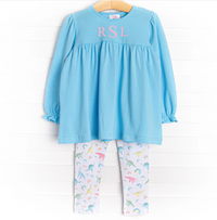 Rainbows and Roars Legging Set, Blue