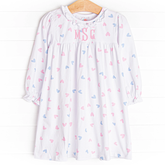 Handful of Hearts Dress, White