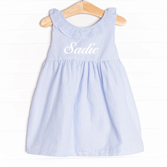 Seersucker dress baby hot sale
