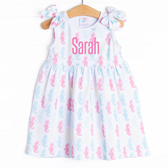 Seahorse Shuffle Dress, Blue