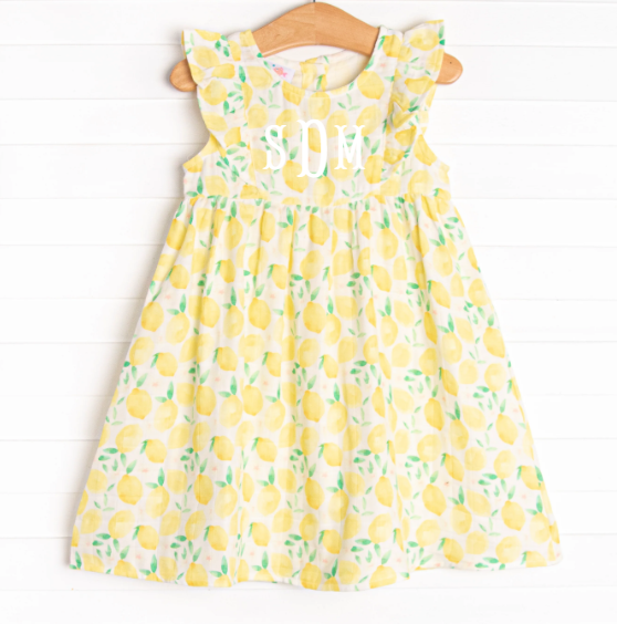 Sorrento Slices Muslin Dress, Yellow