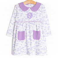 Field of Dreams Long Sleeve Dress, Purple
