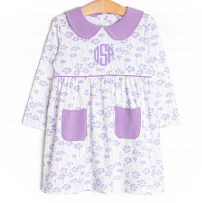 Field of Dreams Long Sleeve Dress, Purple