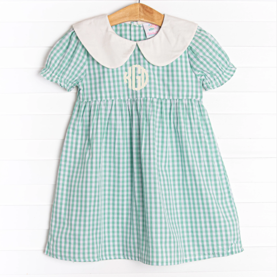 Kinsley Dress, Green Gingham