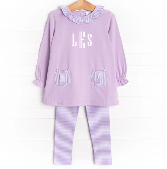 Emory Legging Set, Purple Stripe