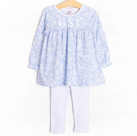 Garden Gate Legging Set, Blue
