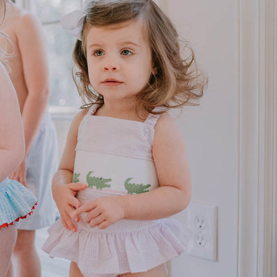 Chomp! Chomp! Smocked One Piece, Pink