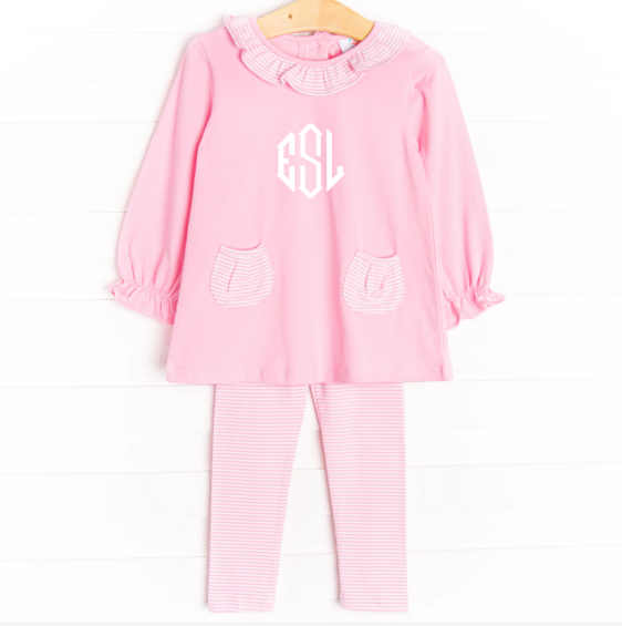 Emory Legging Set, Pink Stripe