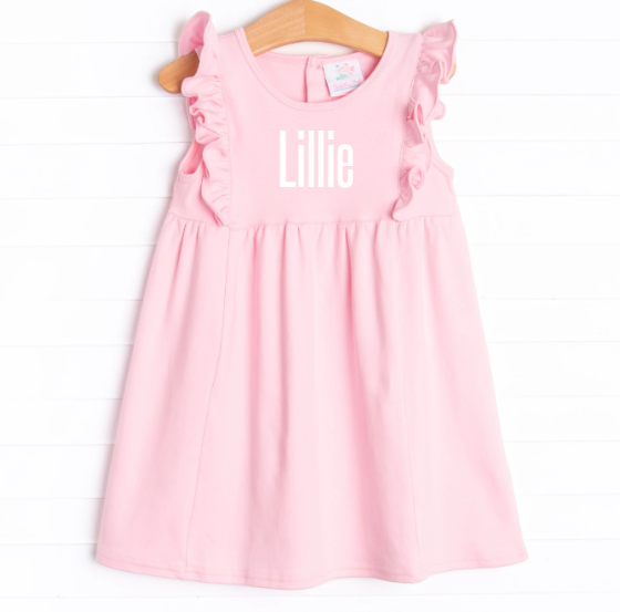 Lillie Flutter Pima Dress, Pink