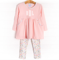 Just Keep Blooming Legging Set, Pink