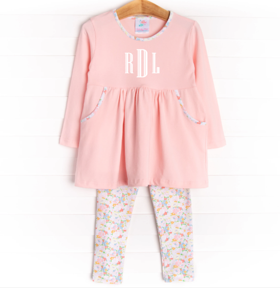 Just Keep Blooming Legging Set, Pink