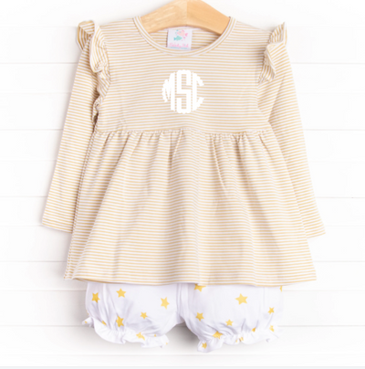 Star Gazing Nights Bloomer Set, Yellow