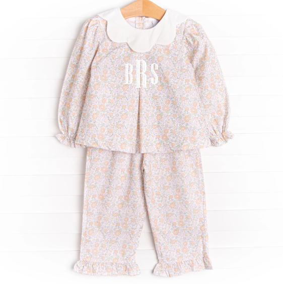 Bellflower Beauty Ruffle Pant Set, Pink