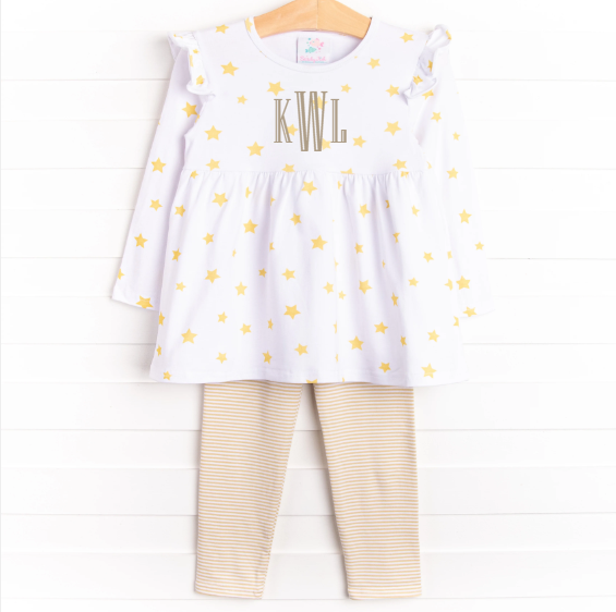 Star Gazing Nights Legging Set, White