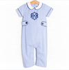 Addison Romper, Blue Mini Gingham