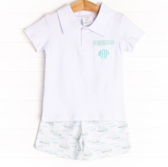 Sailor At Sea Short Set, Blue