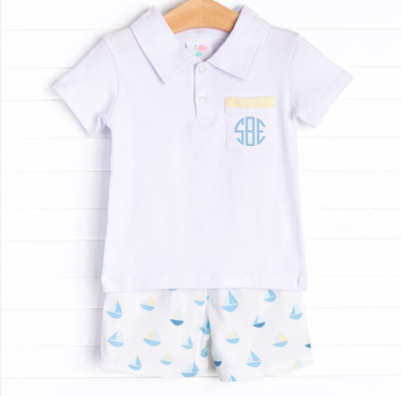 Sea Time Sails Short Set, Blue