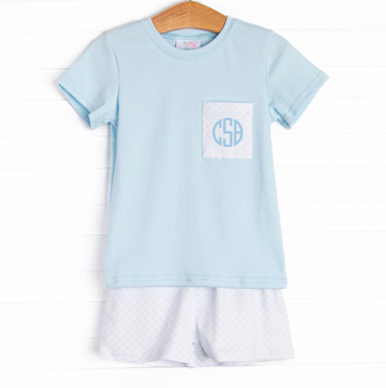 Coleman Pima Short Set, Blue