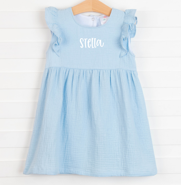 Stella Muslin Dress, Blue